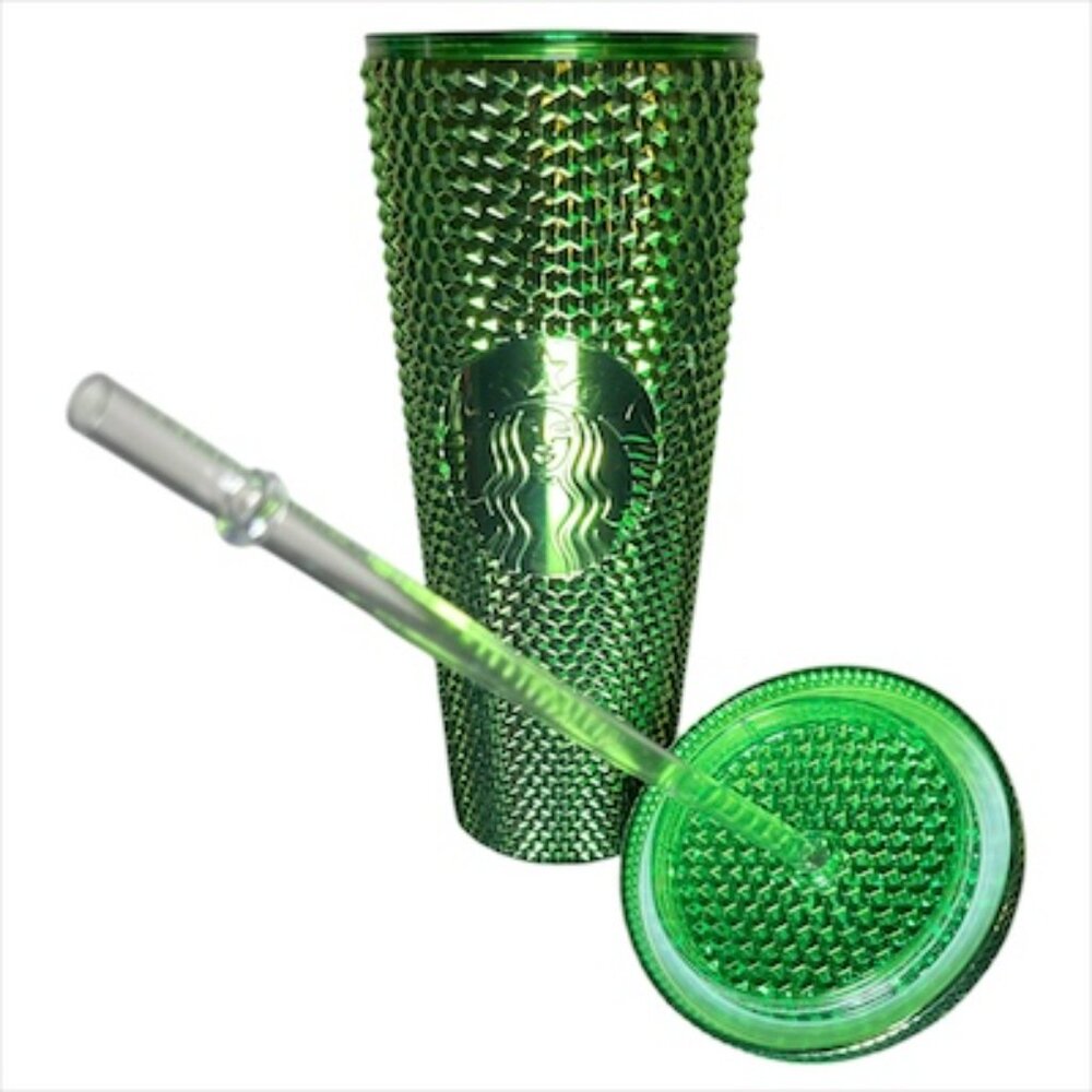 STARBUCKS 24 oz Metallic Green Studded Tumbler - Picture 3 of 5